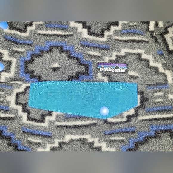 ⭐️PATAGONIA Synchilla Yanaba Forge Gray Snap T Fleece Aztec Tribal Southwestern - Picture 7 of 8